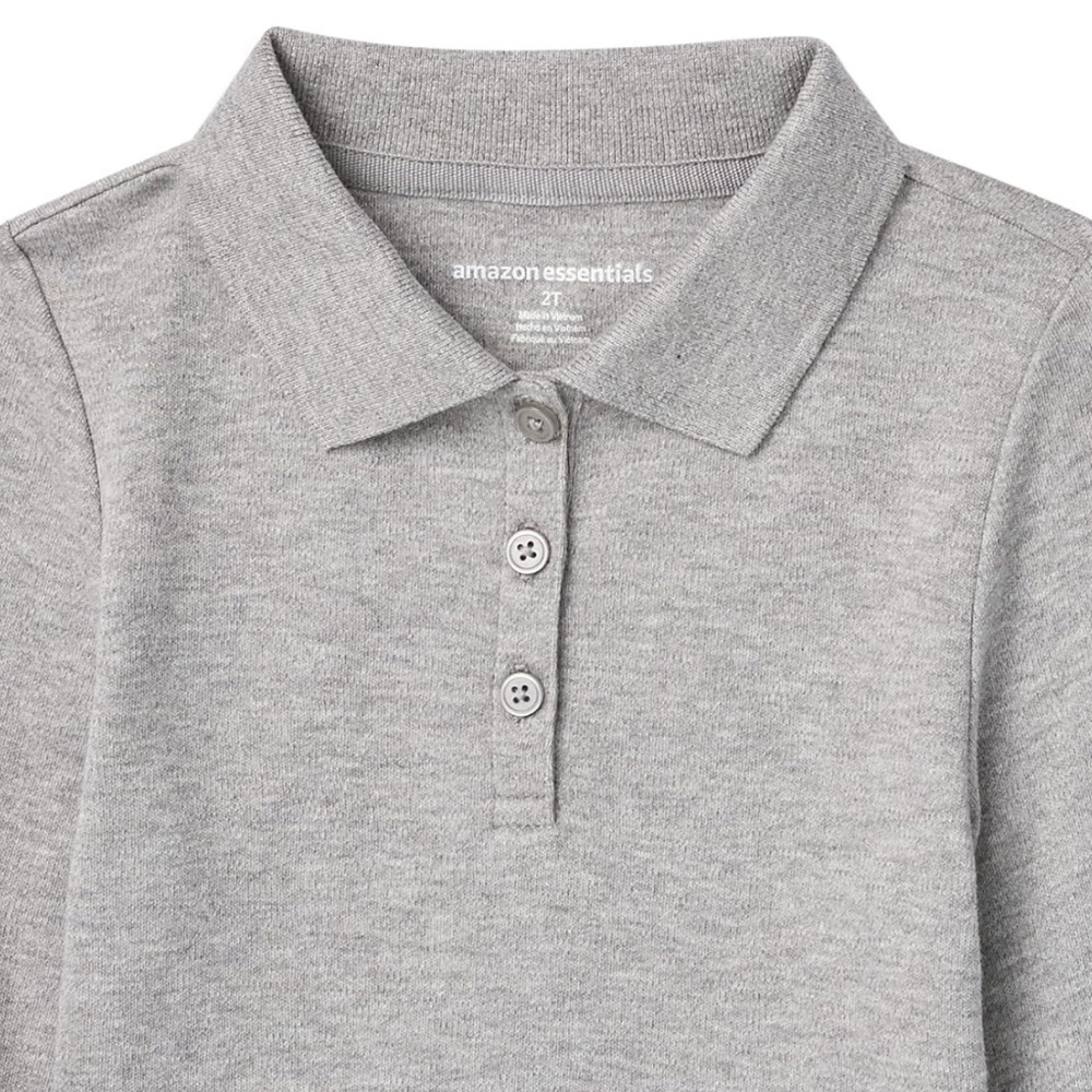Amazon Essentials Toddlers' Uniform Long-Sleeve
Interlock Polo Shirt- EUC